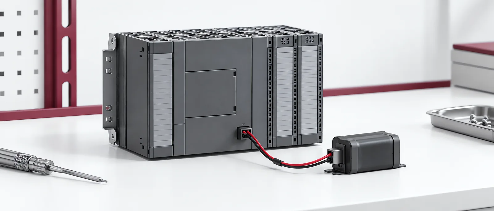 Controller and external battery assembly, conceptual illustration