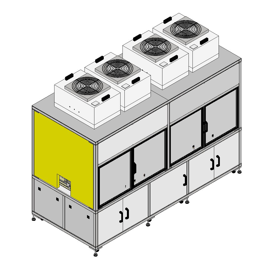 Cleanroom ATE equipment with FFU units for electronic component testing