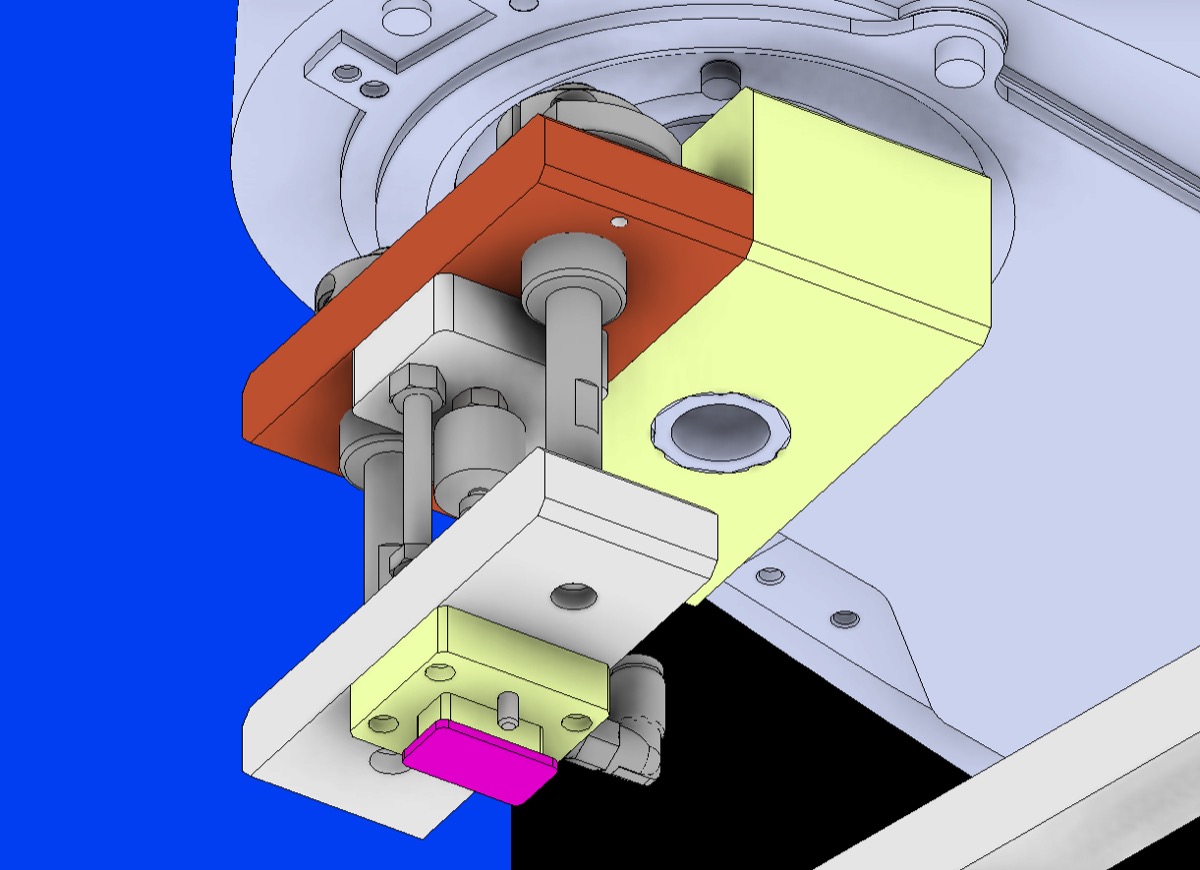 ABB SCARA robot with vision-guided alignment system for ifm sensor panel assembly achieving 0.01mm precision