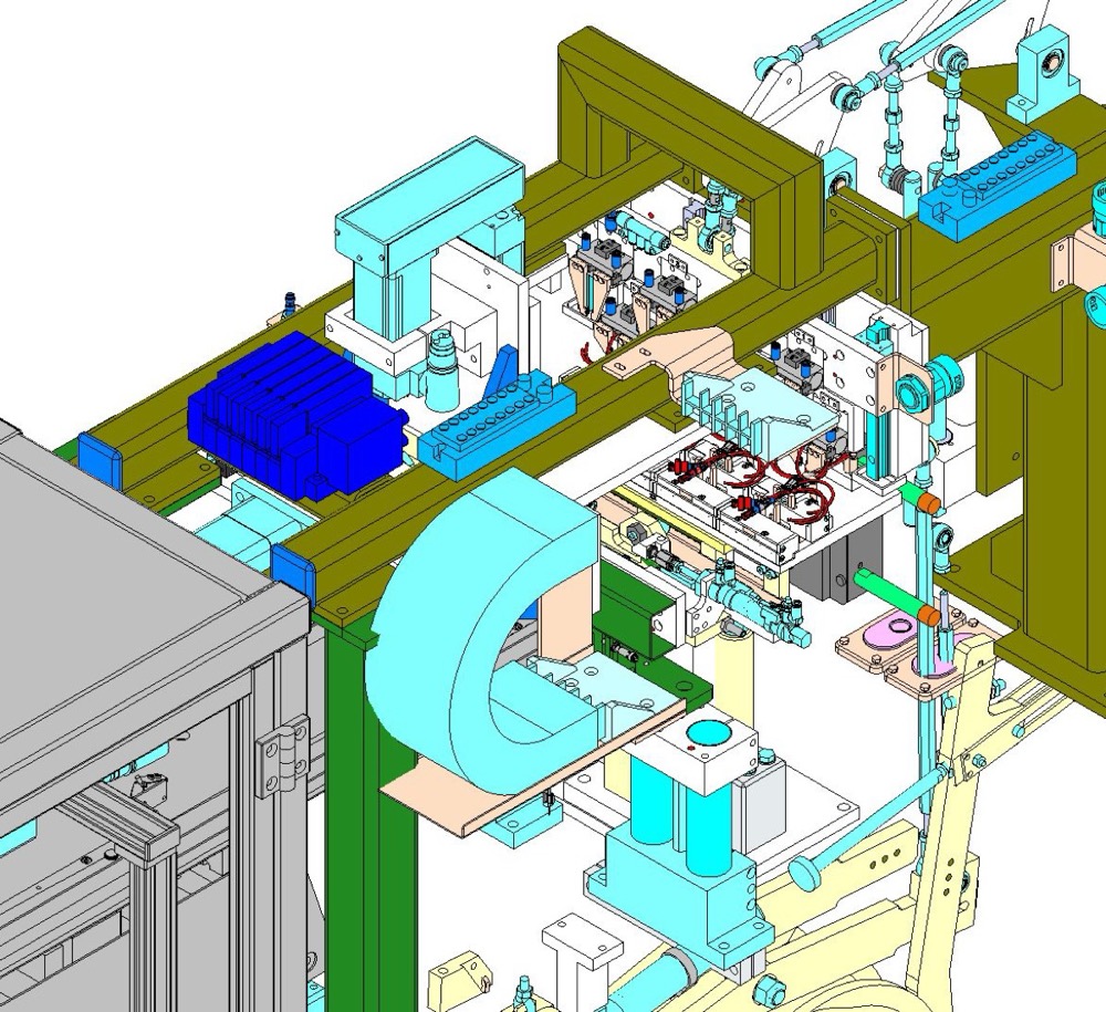 Automated medical device assembly line with rotary indexing, servo transfer, and inline vision inspection stations designed by Motionwell Singapore