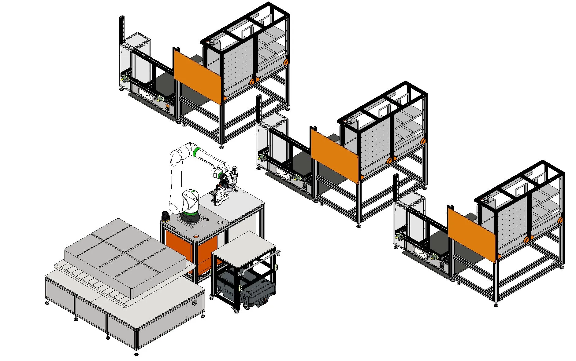 EV battery automated dismantlement line with robotic handling